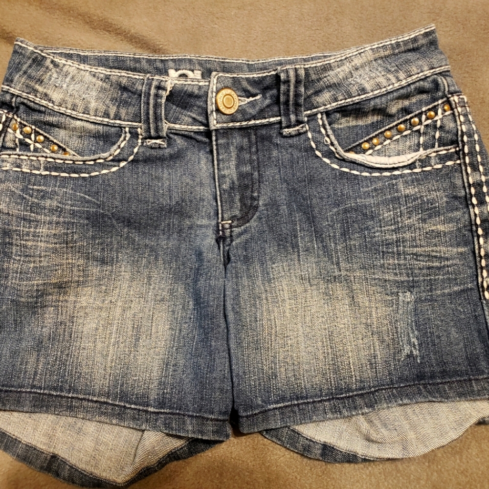 Rue21 Dark Distressed Shorts with Studs, 0